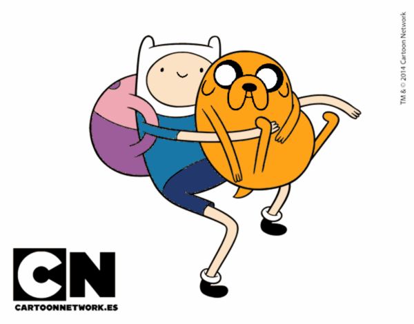 Finn y Jake abrazados