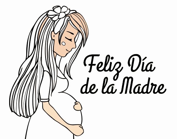 Mamá embarazada en el día de la madre