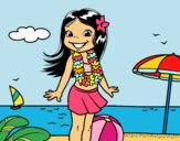 Niña en la playa