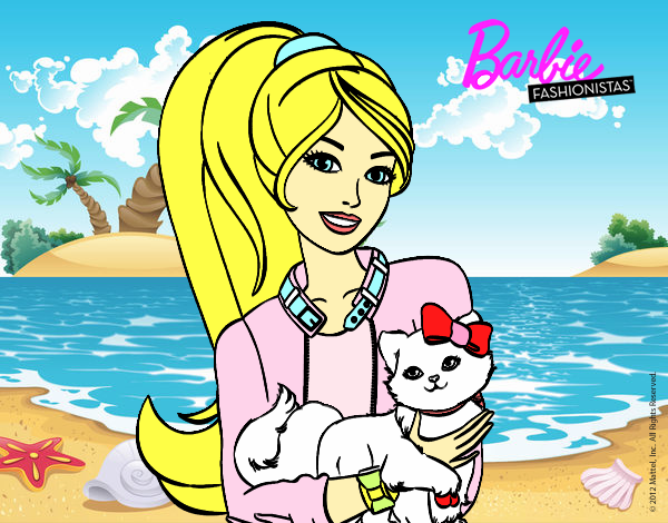 Barbie con su linda gatita