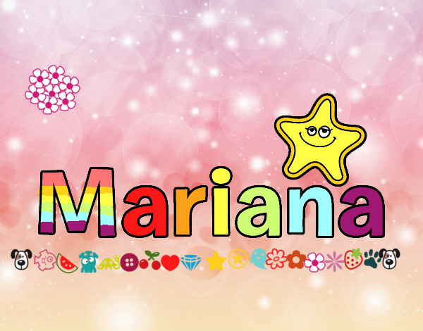 el nombre de Mariana en arcoiris