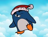 Pingüino con gorro de Navidad