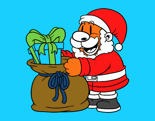 Santa Claus ofreciendo regalos