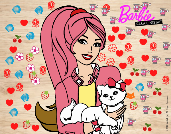 Barbie con su linda gatita