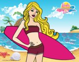 Barbie con tabla de surf