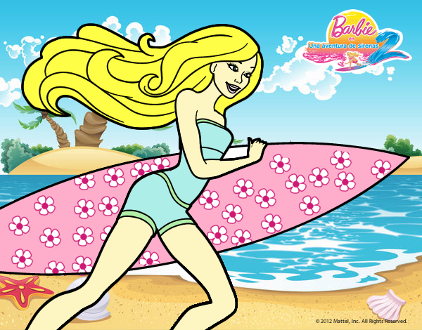 Barbie corre al agua