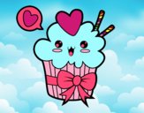 Cupcake kawaii con lazo