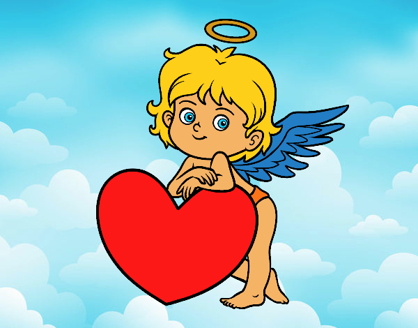 Cupido y un corazón