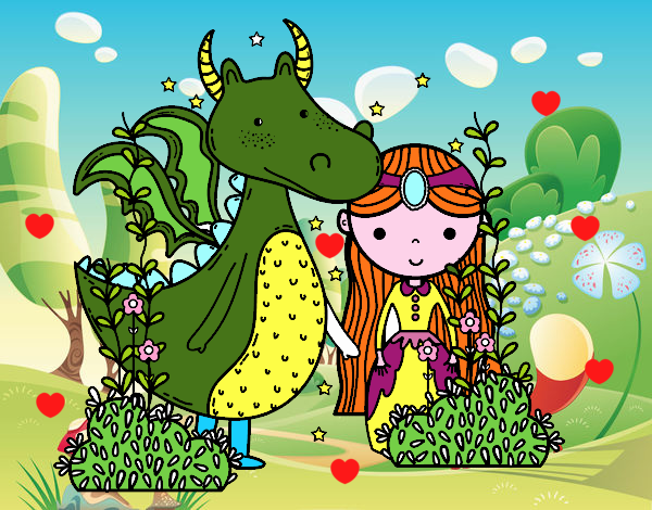 Dragón y princesa