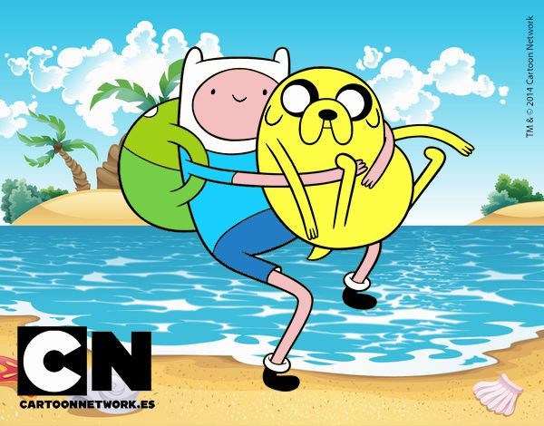 Finn y Jake abrazados 