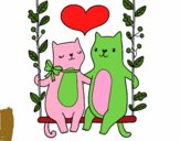 Gatitos enamorados