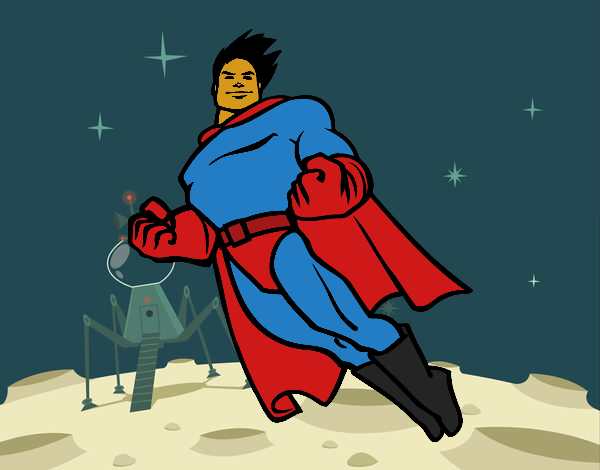 Dibujo de Superman volando pintado por en  el día 17-12-19 a las  00:58:39. Imprime, pinta o colorea tus propios dibujos!