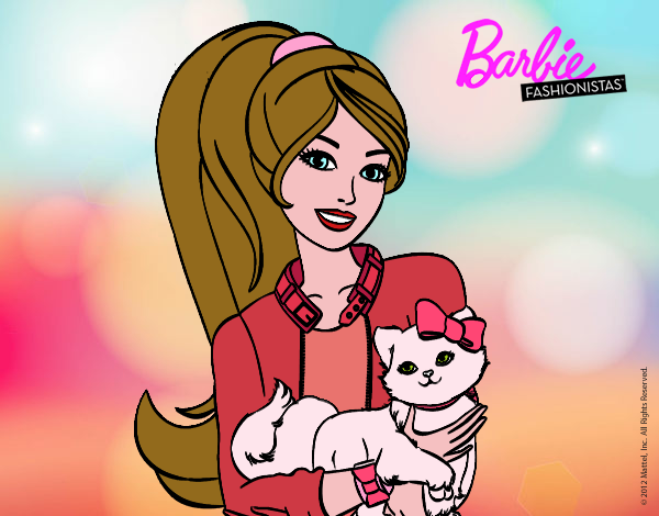 Barbie con su linda gatita