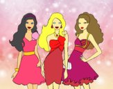 Barbie y sus amigas vestidas de fiesta