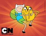 Finn y Jake abrazados