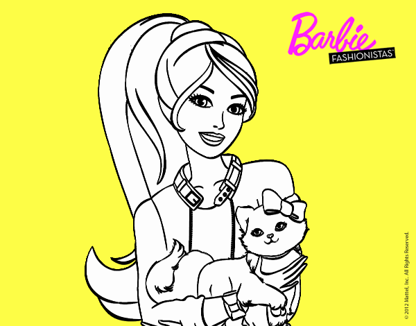 Barbie con su linda gatita