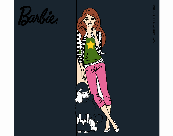 Barbie con cazadora de cuadros