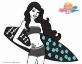 Barbie con tabla de surf