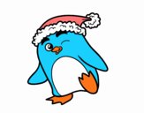 Pingüino con gorro de Navidad