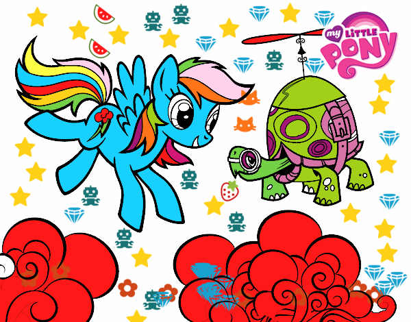 Rainbow Dash y la tortuga tanque