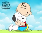 Snoopy y Carlitos abrazados