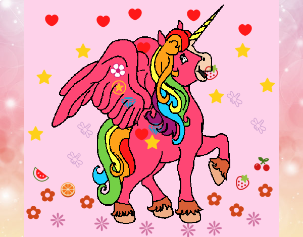 Unicornio con alas