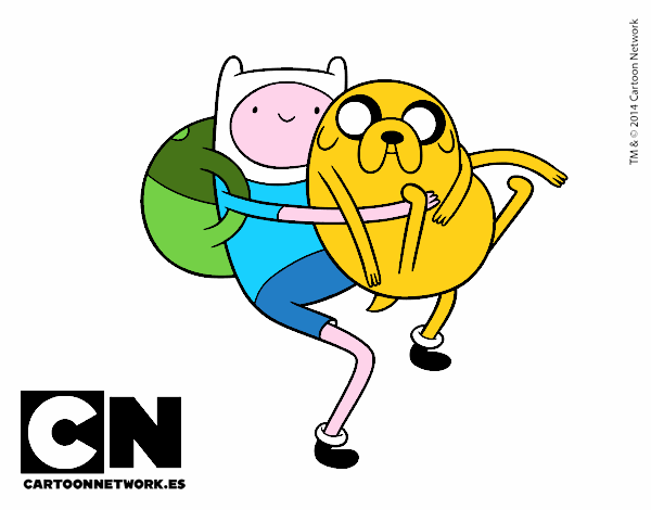 Finn y Jake abrazados