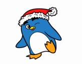 Pingüino con gorro de Navidad