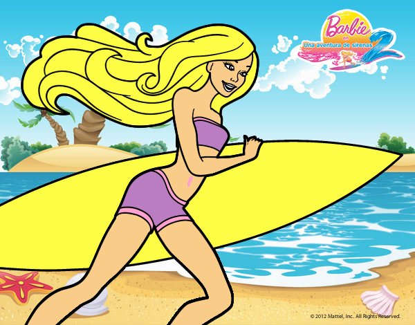 Barbie corre al agua