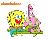 Bob Esponja y Patricio en bañador