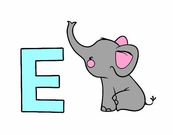  Dibujo de la letra e de elefante pintado por en Dibujos.net el día