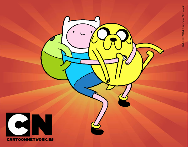 Finn y Jake abrazados