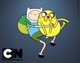 Finn y Jake abrazados