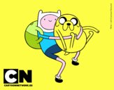 Finn y Jake abrazados