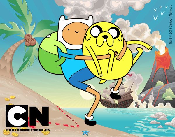 Finn y Jake abrazados