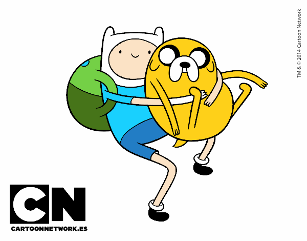 Finn y Jake abrazados