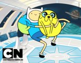 Finn y Jake abrazados