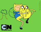 Finn y Jake abrazados