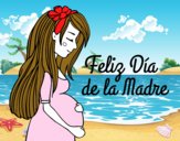 Mamá embarazada en el día de la madre