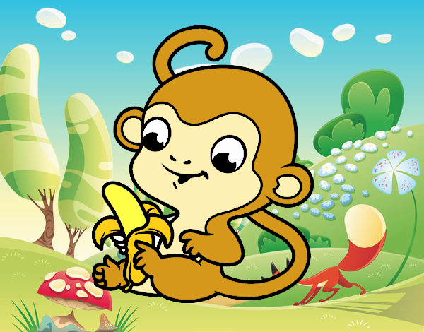 Monito con plátano