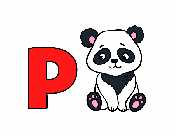 Dibujo de P de Panda pintado por en  el día 25-01-20 a las  22:12:09. Imprime, pinta o colorea tus propios dibujos!