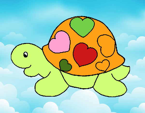 Tortuga con corazones