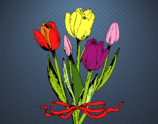 tulipanes con lazo