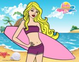 Barbie con tabla de surf