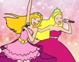 Barbie y la princesa cantando