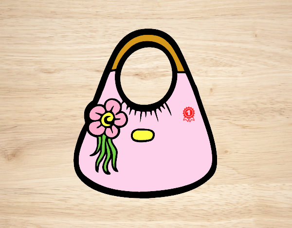 Bolso de asas con flor