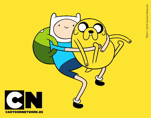 Finn y Jake abrazados