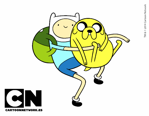 Finn y Jake abrazados