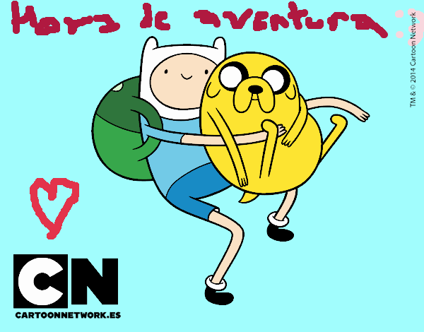 Finn y Jake abrazados