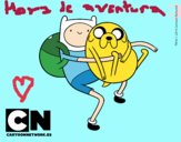 Finn y Jake abrazados